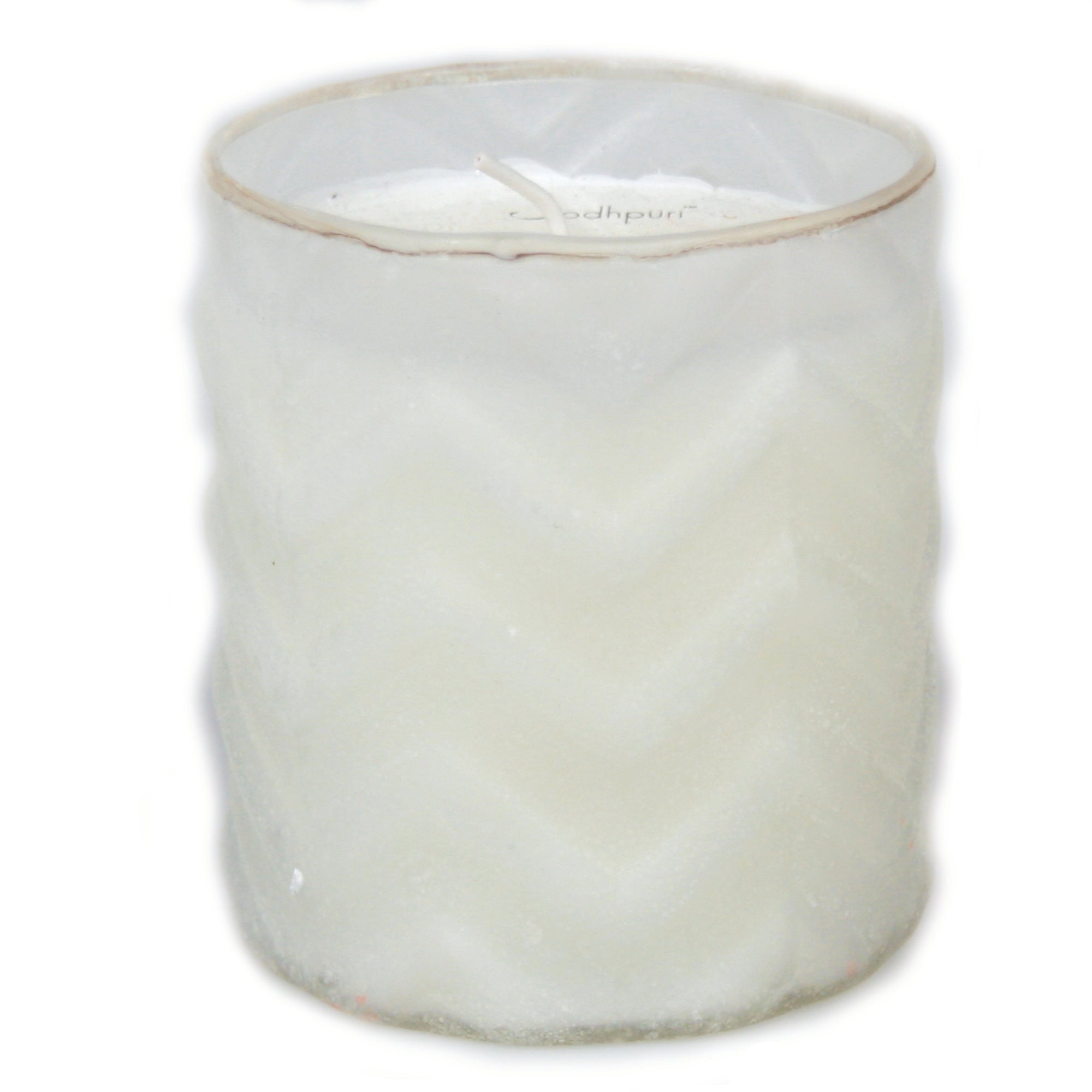 Fresh Linen Scented Candle with Chevron Salt Finish - 8 ounce