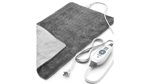 Pure Enrichment® PureRelief® XL Heating Pad - 12" x 24" Electric Heating Pad for Back Pain & Cramps, 6 Heat Settings, FSA/HSA Eligible, Soft Machine Wash Fabric, Auto-Off & Moist Heat (Charcoal Gray)