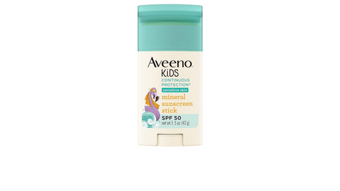 Aveeno Kids Continuous Protection Zinc Oxide Mineral Sunscreen Stick for Sensitive Skin