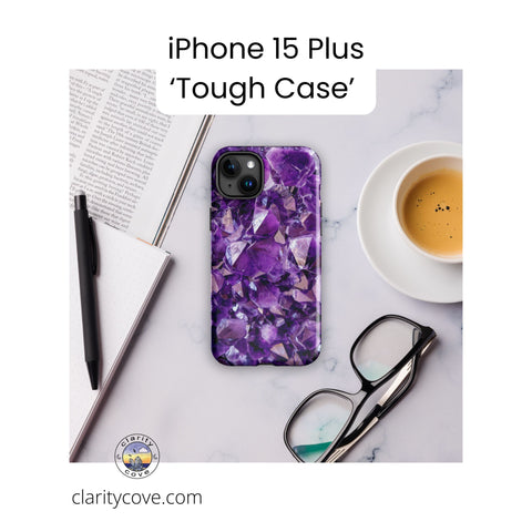 purple amethyst crystal geode phone case by clarity cove iphone 15