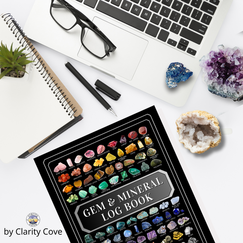 gem and mineral log book by clarity cove on amazon
