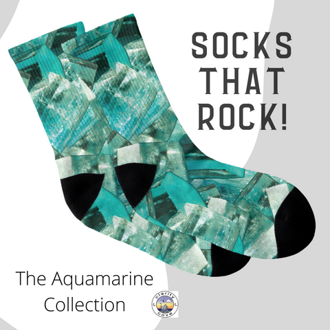 aquamarine gemstone socks stocking stuffer by clarity cove