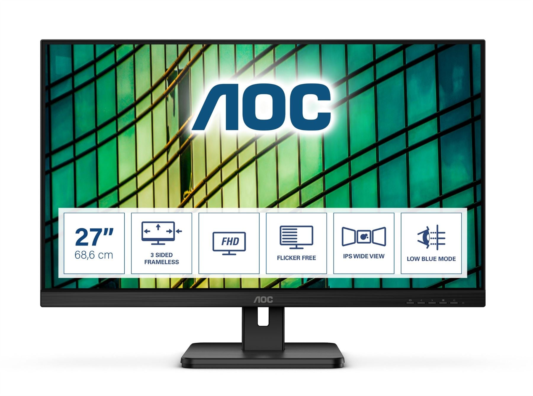 AOC 27E2QAE 27" FHD IPS LED Monitor Built-in Speakers Aspect Ratio 16:9