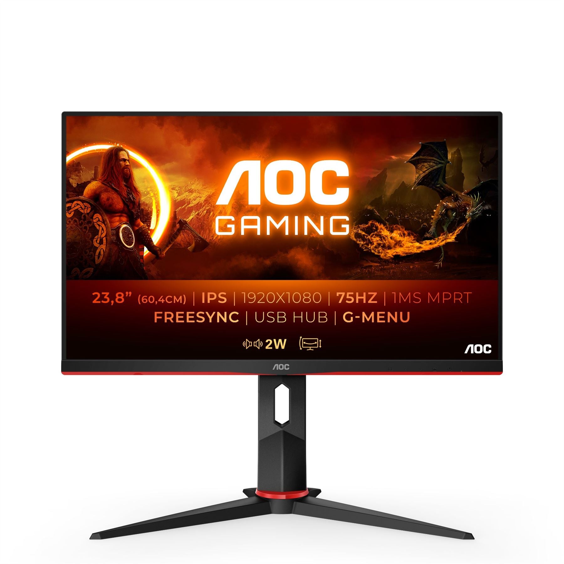 AOC 24G2U5 24" Widescreen Full HD IPS LED Gaming Monitor with FreeSync - Black