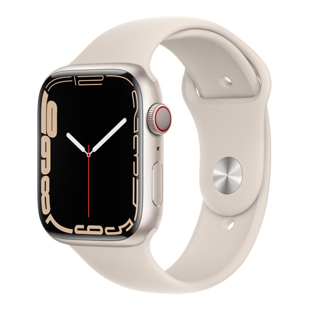 Apple Watch Series 7, 45mm, GPS + Cellular [2021] - Starlight Aluminium Case with Starlight Sport Band