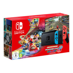 nintendo switch neon red with mario kart 8 deluxe