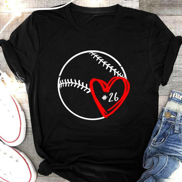 baseball heart shirt