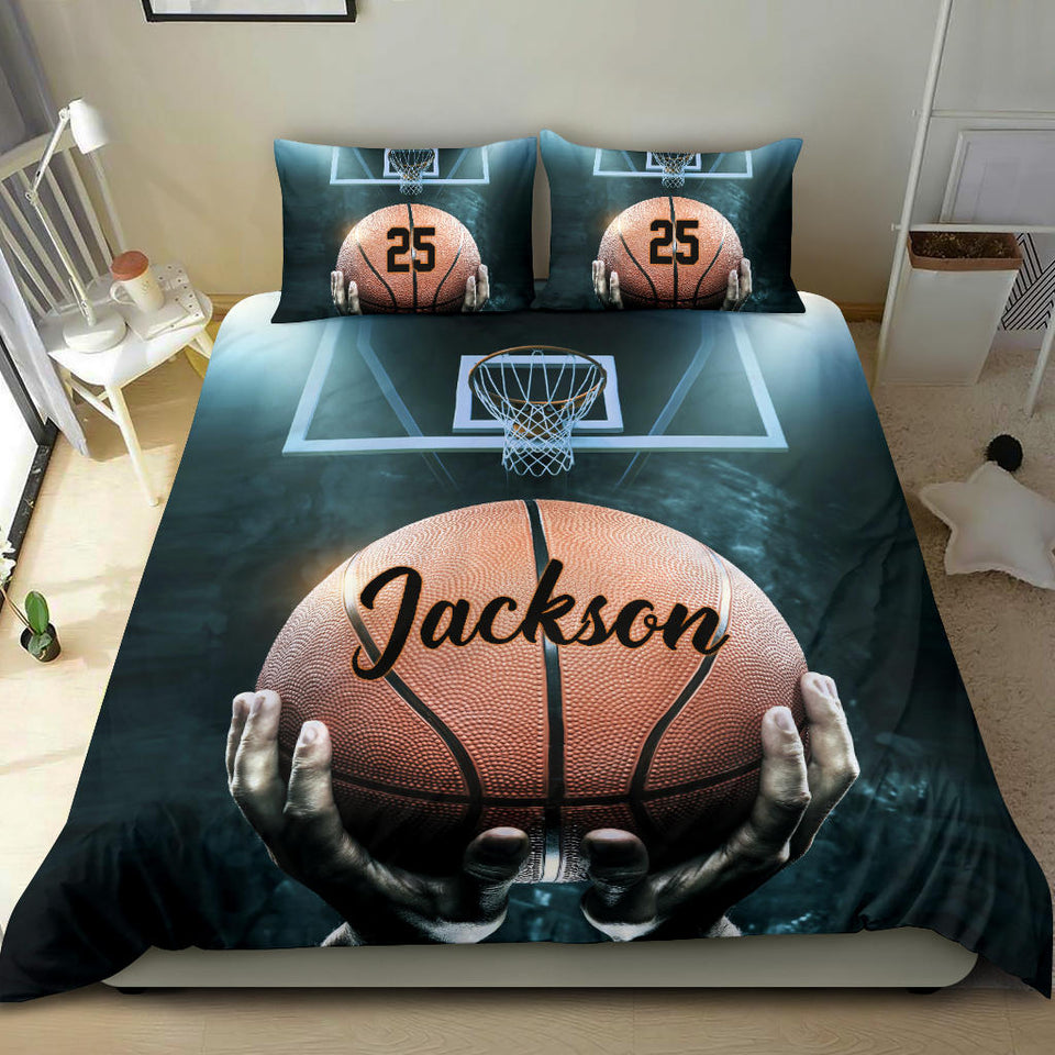 Custom Basketball Bedding Set Personalized Duvet Pillow Covers