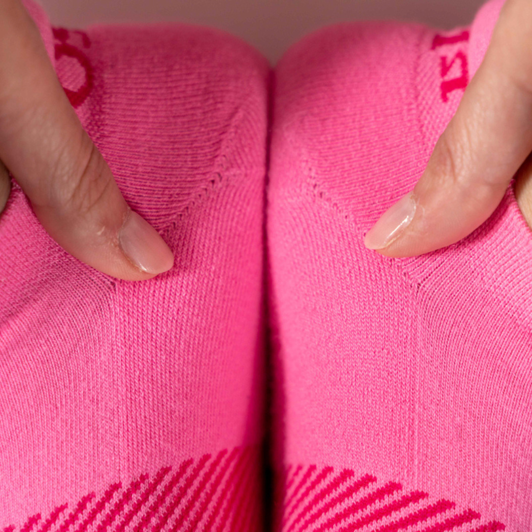 Close up of Wicked Comfort Socks in Pink