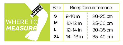 AS6 Performance Arm Sleeves Size Chart