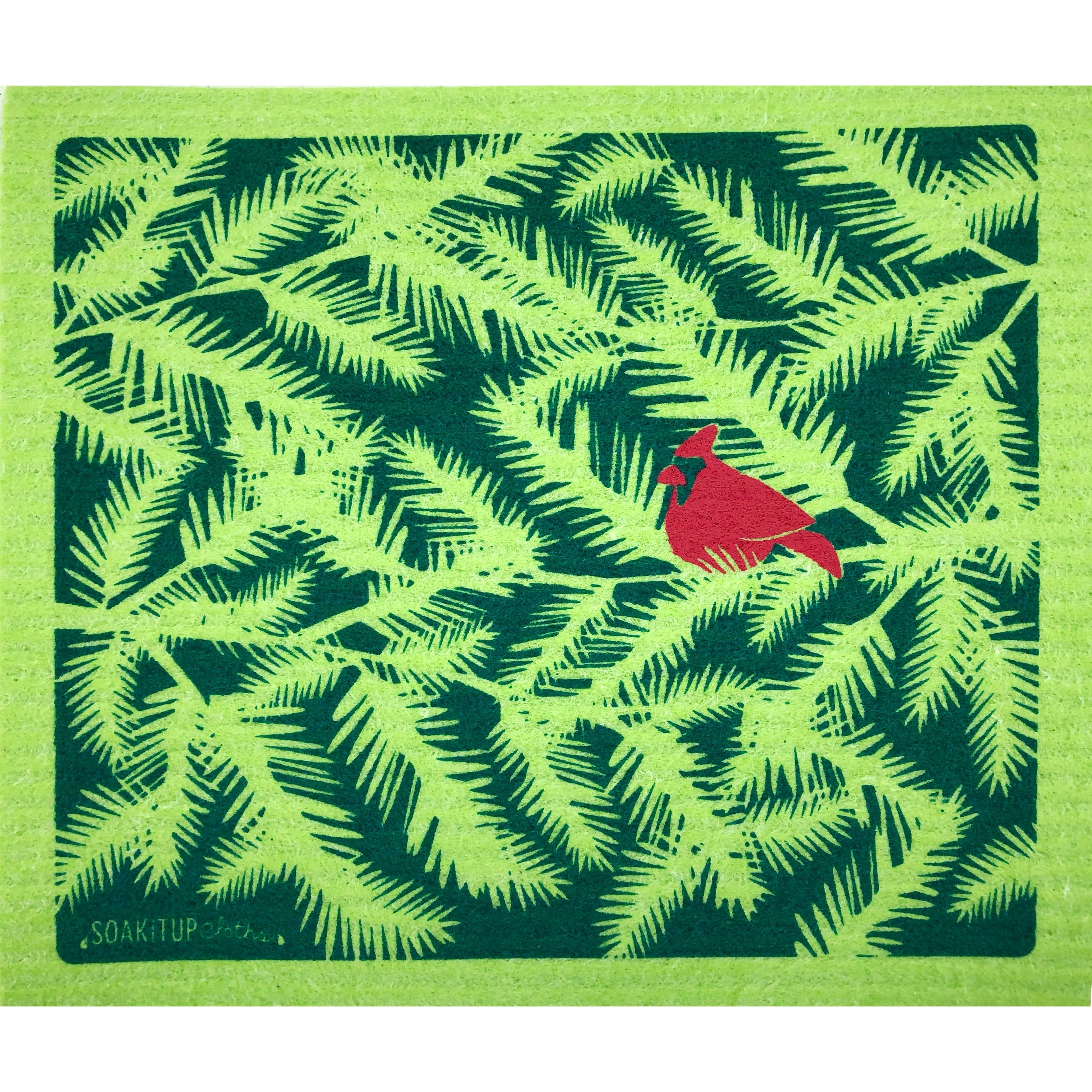 Cardinals Swedish Dishcloth by Three Bluebirds 