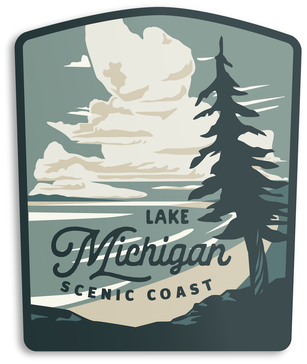 Lake Michigan scenic coast sticker