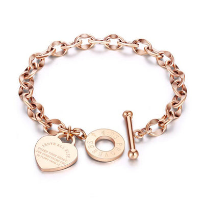 heart tag toggle bracelet