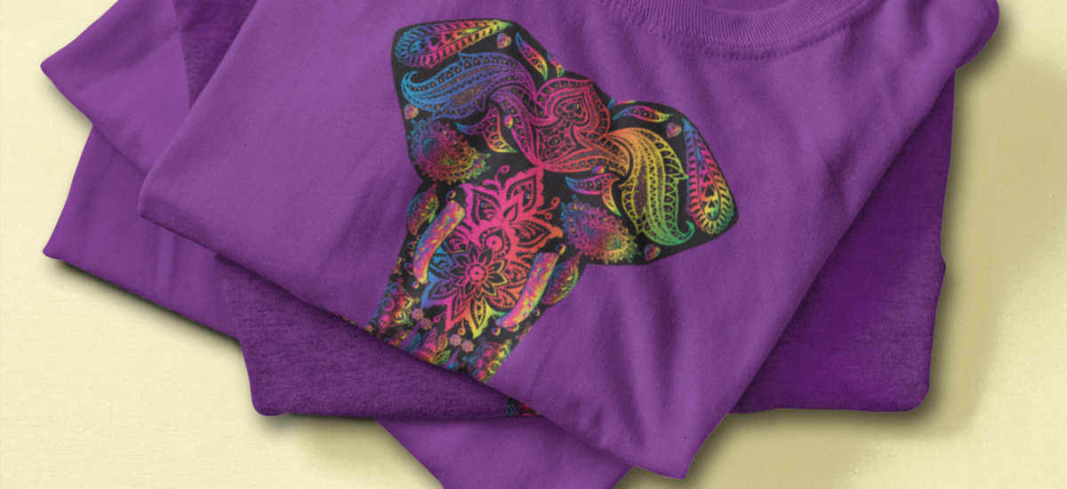 Direct to Garment Purple Elephant Shirt