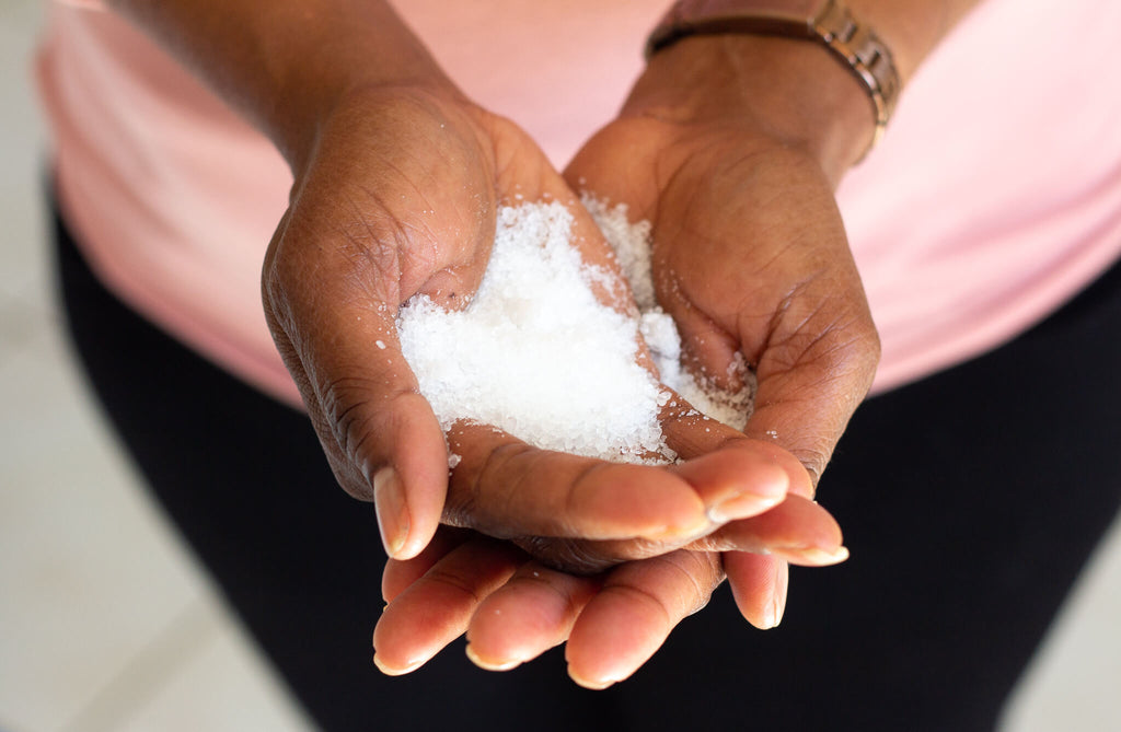 epsom salt held in hand