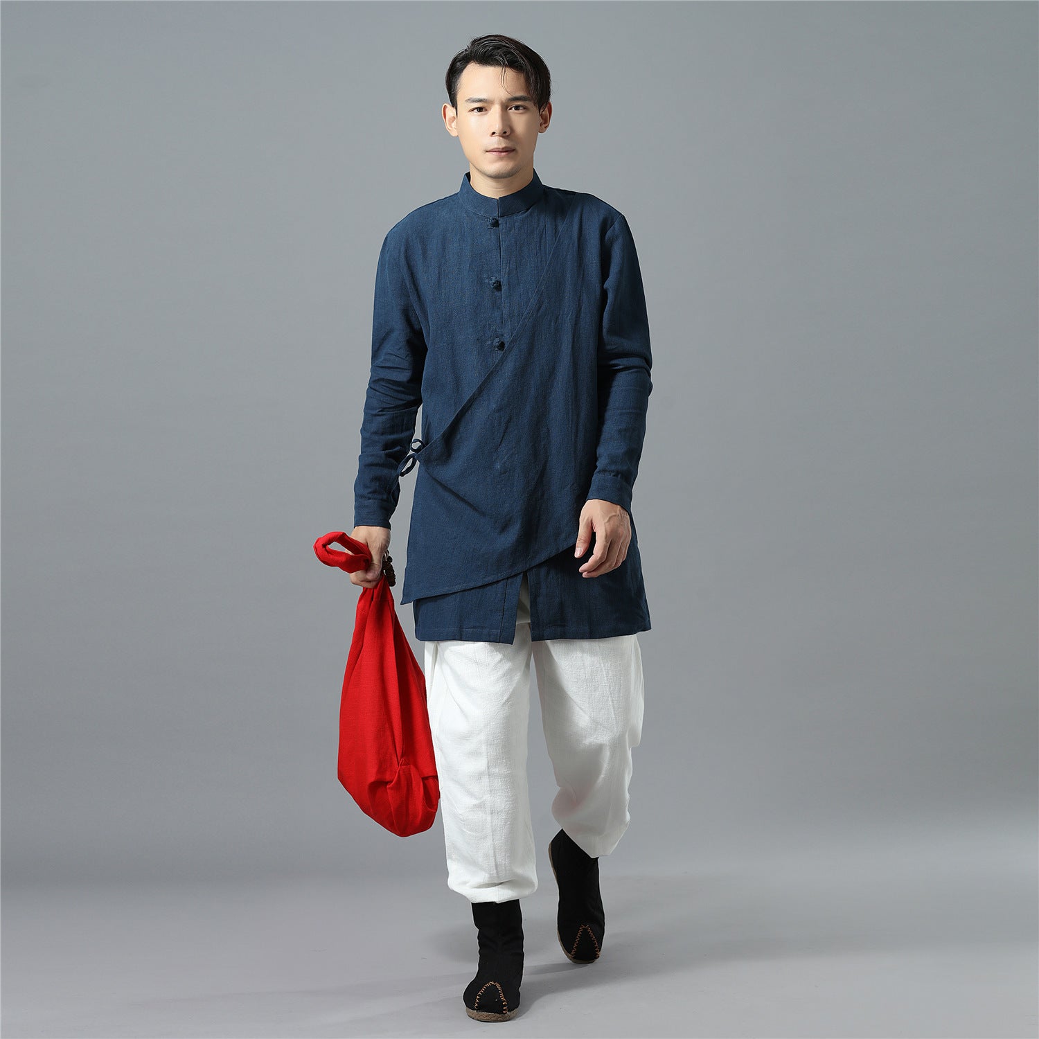 Men Modern Hangfu Kungfu Zen Style Linen and Cotton Tunics | Osonian ...