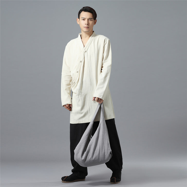 Men Asian Zen Style Long-sleeved Linen and Cotton Tunics | Osonian Clothing