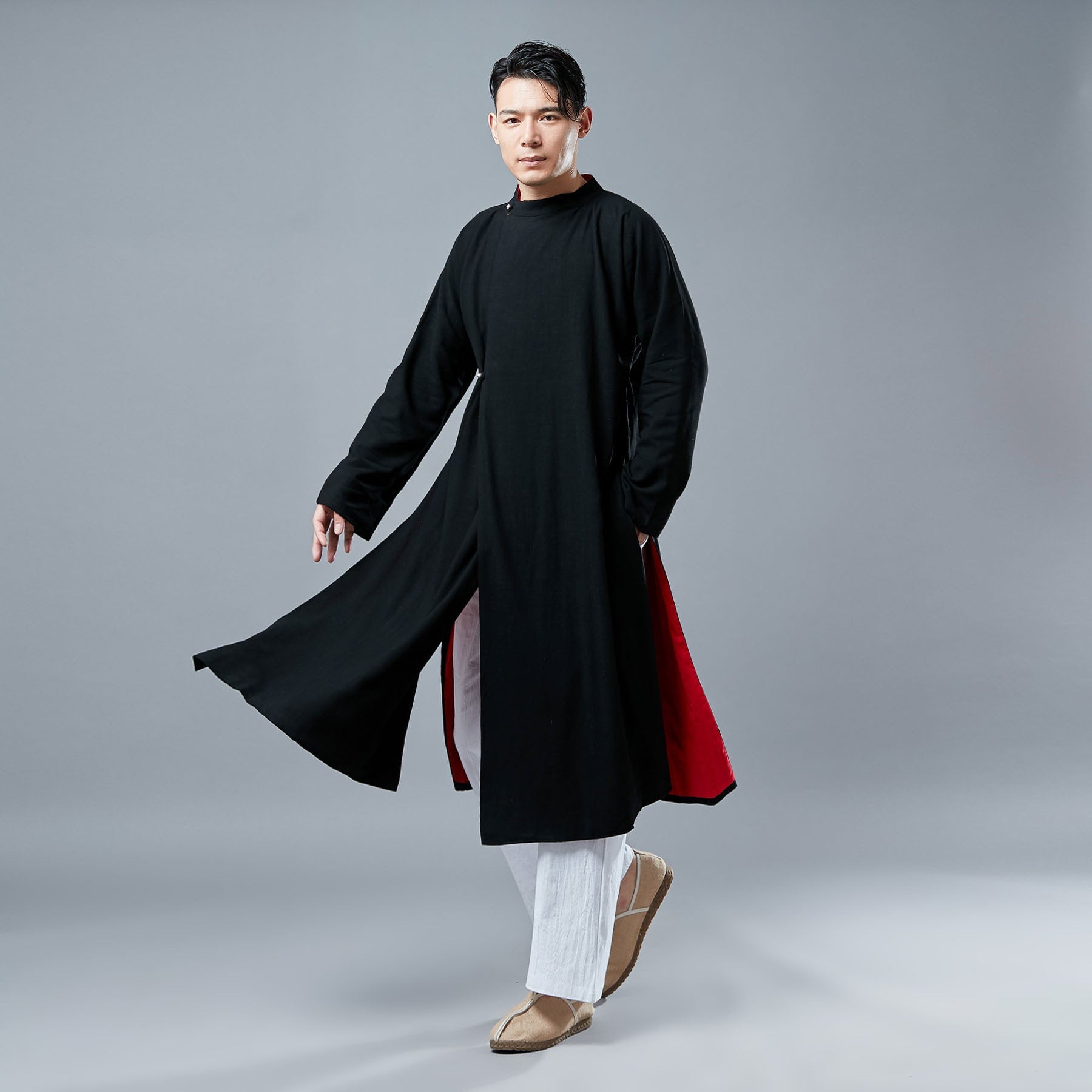 Men HangFu KungFu Style Linen and Cotton Linen Tunics | Osonian Clothing
