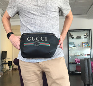 gucci print fanny pack