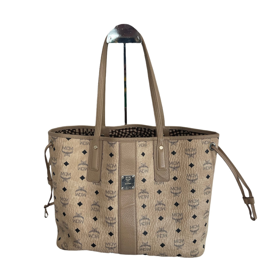 MCM Reversible Visetos Tote with Pouch