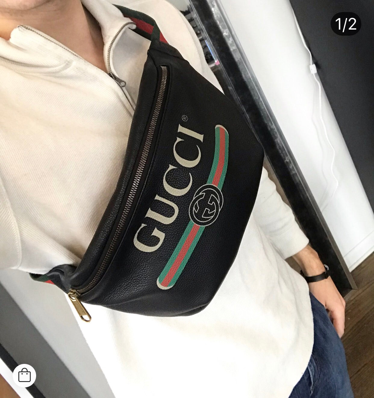 Gucci Print Large Leather Belt Bag/Fanny Pack – Midtown Authentic Wyckoff