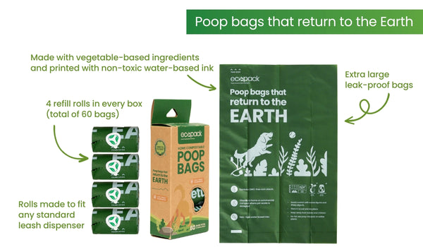 Home compostable poop bag product features