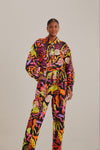 Black Psychedelic Garden Jumpsuit, Psychedelic Garden Black / Xxs