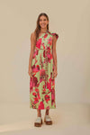 One Shoulder Floral Print Maxi Dress