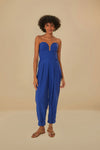 Strapless Sleeveless Pocketed Hidden Back Zipper Jumpsuit