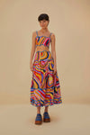 Multicolor Waves Midi Skirt, Multicolor Waves / M