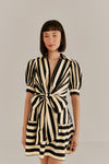 Short Sleeves Sleeves Short Fall Winter Striped Print Dress