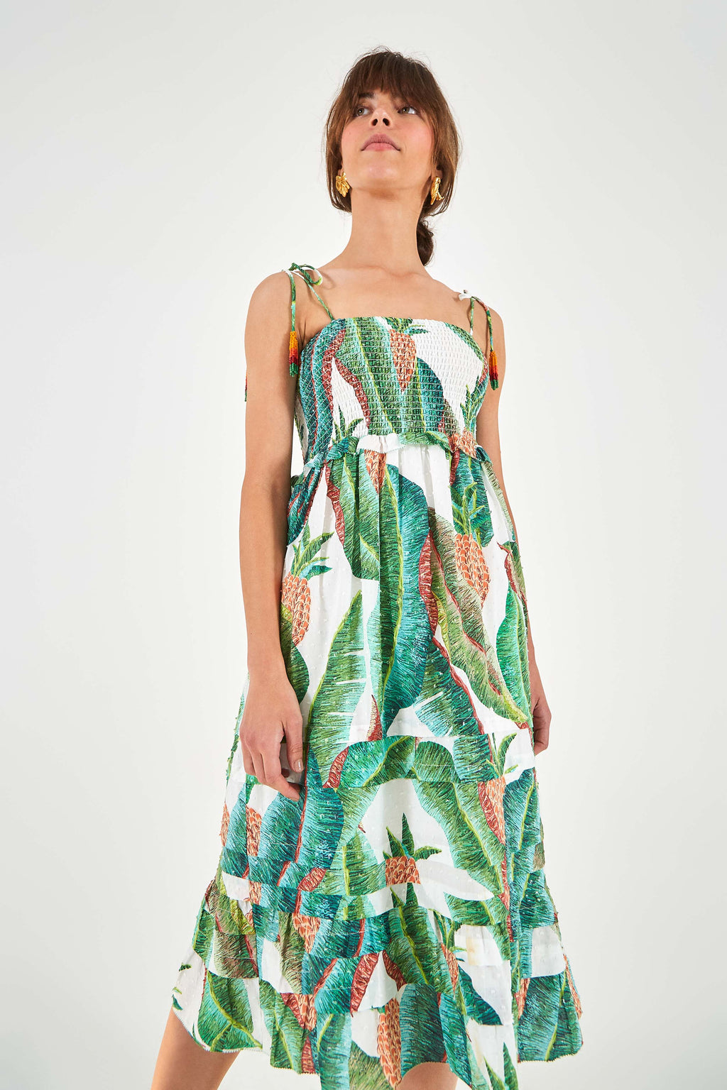 palm midi dress