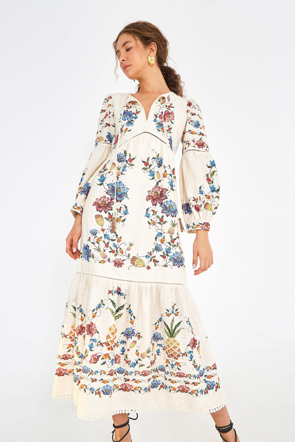 maxi embroidered dress