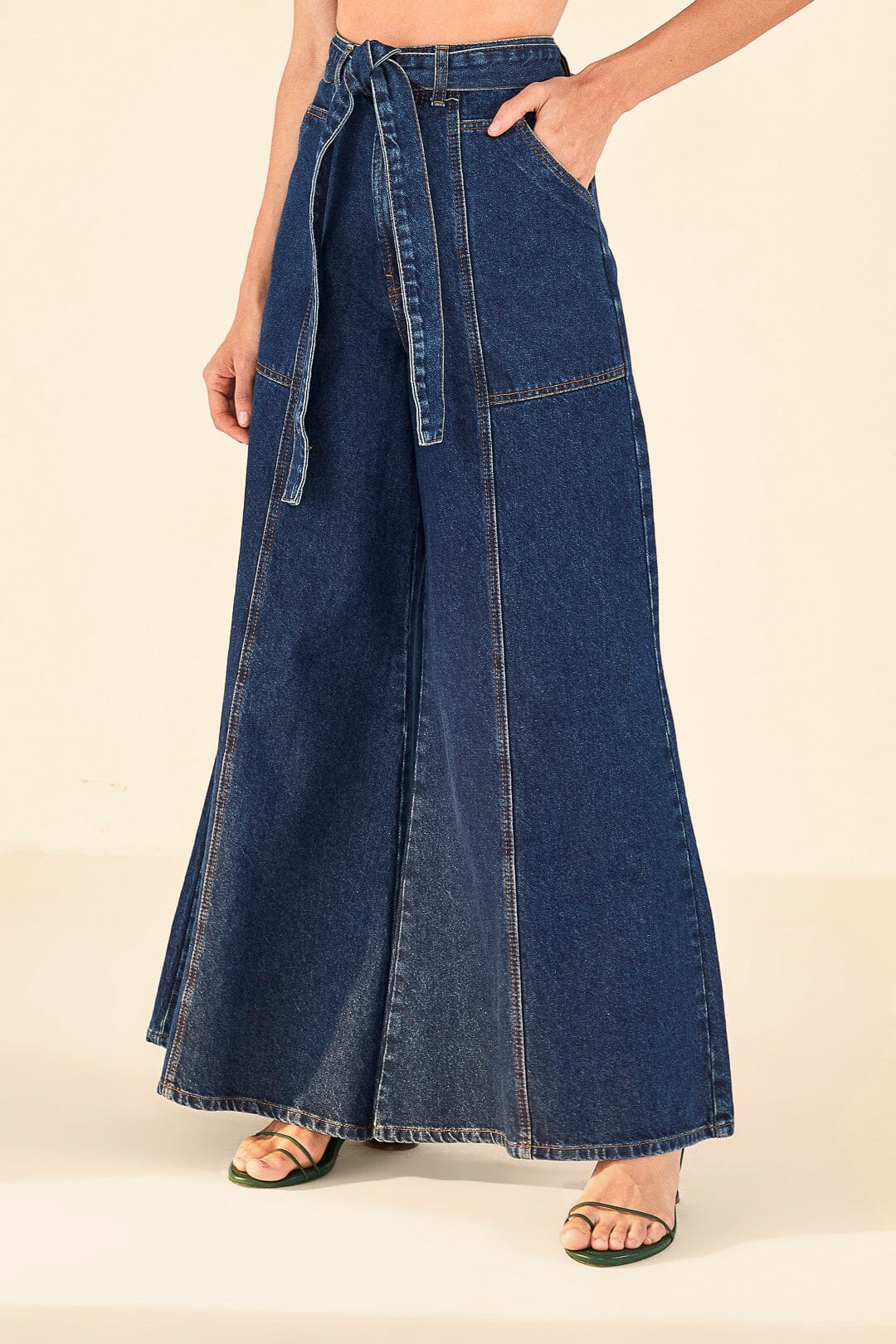 Dark Wash Wide Leg Denim Pants – FARM Rio