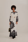 General Print Fall Winter Cutout Maxi Dress