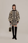 Short Long Sleeves General Print Sweater Round Neck Fall Winter Dress