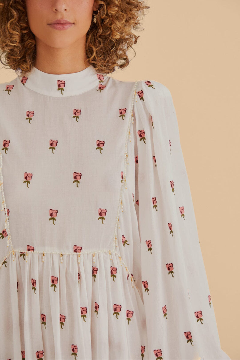 Rose Embroidered Maxi Dress