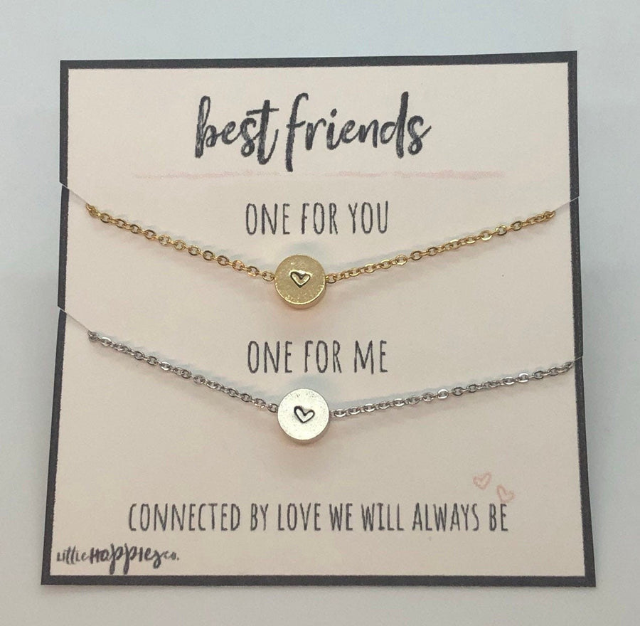 Dainty Best friend necklace, heart necklace, gift best friend, best fr –  Little Happies Co
