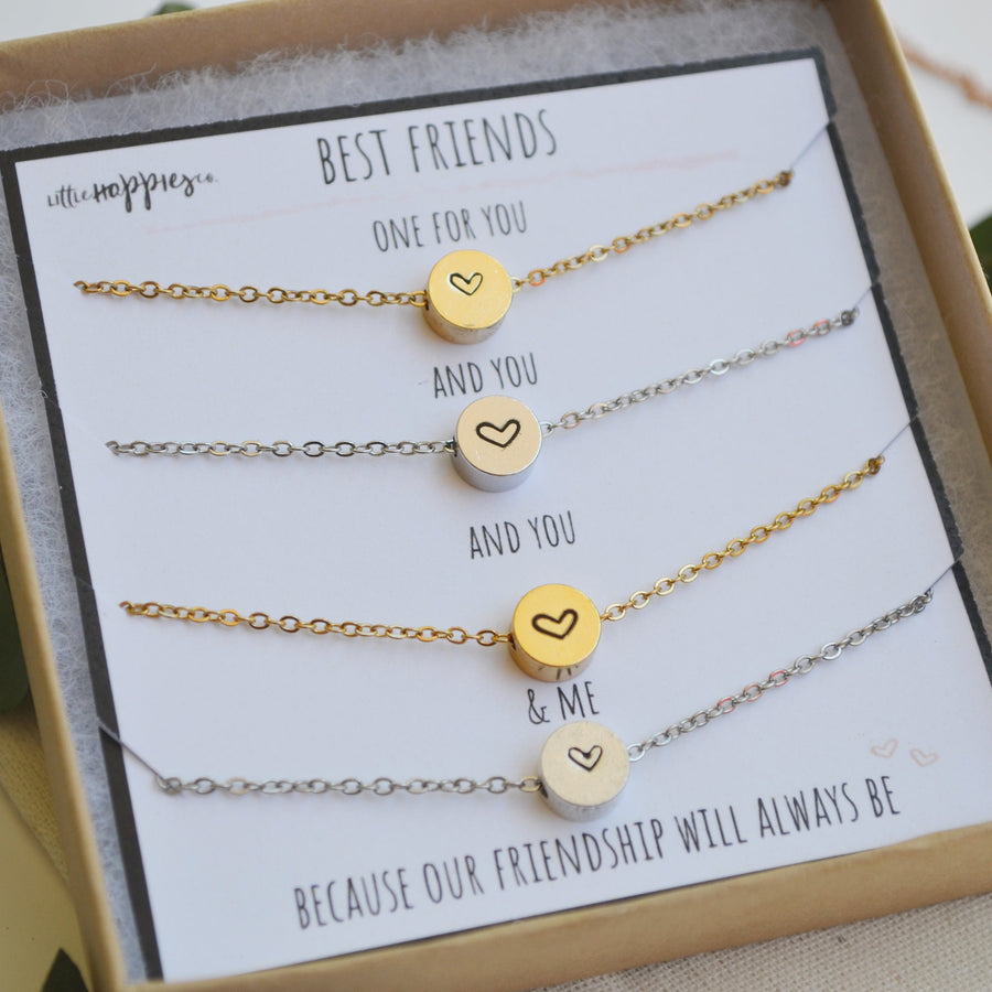 Set of 3 friend necklaces - Friendship necklaces 3 friend gift, Friend –  Little Happies Co