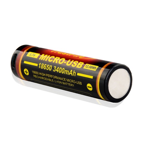 Batterie Li-Ion 18650 3400mAh avec prise Micro-USB ANSMANN / MEGA-PILES