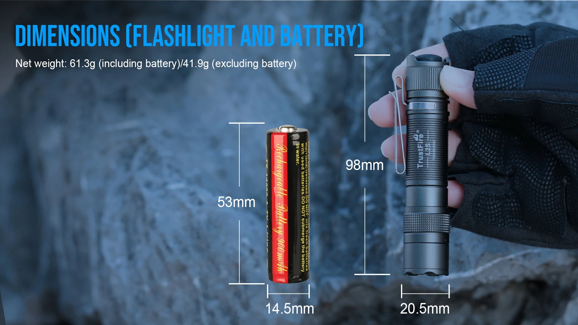 TrustFire L2S Tactical Flashlight 1050 Lumens