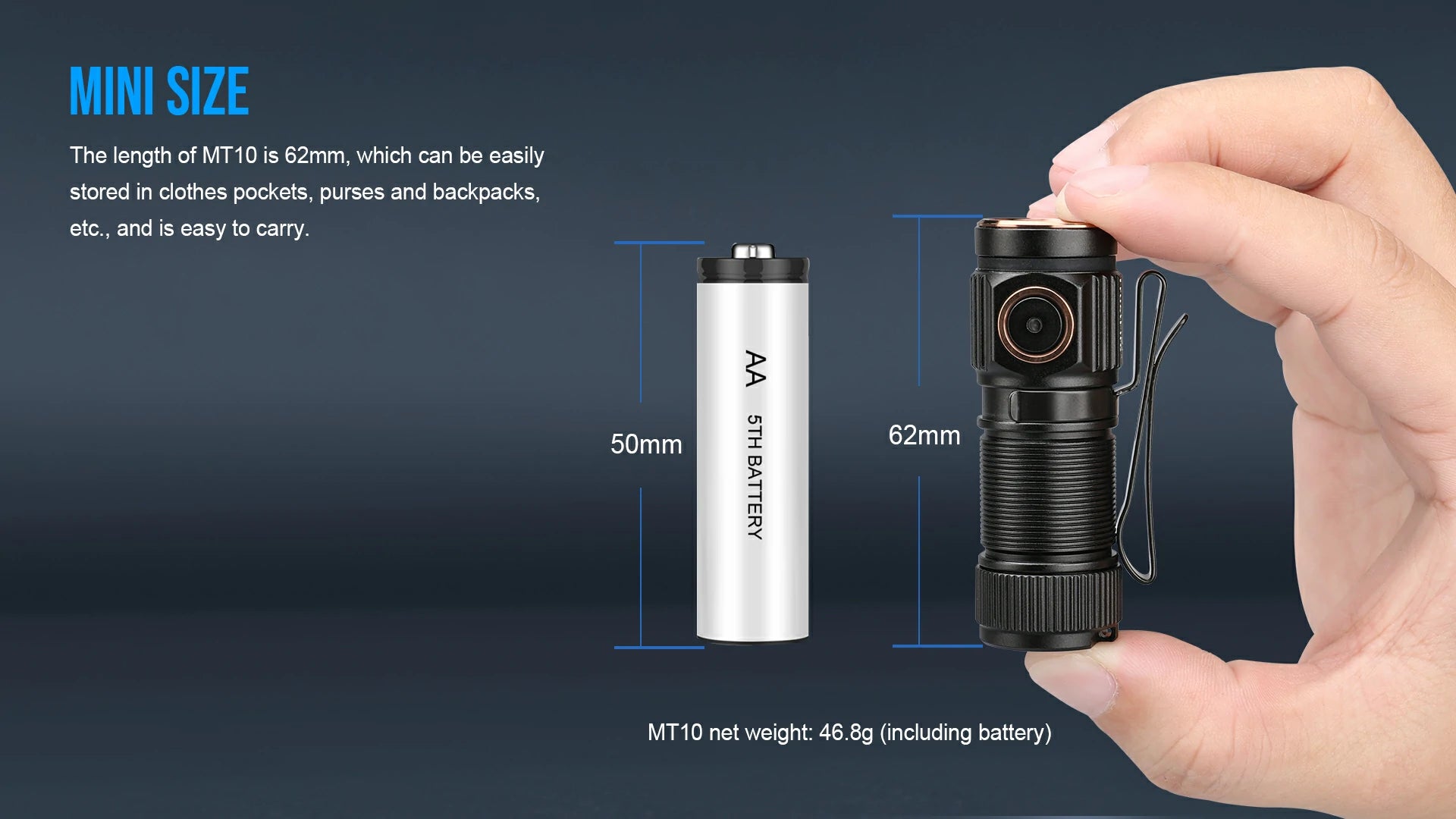 TrustFire MT10 EDC Flashlight 1000 Lumens