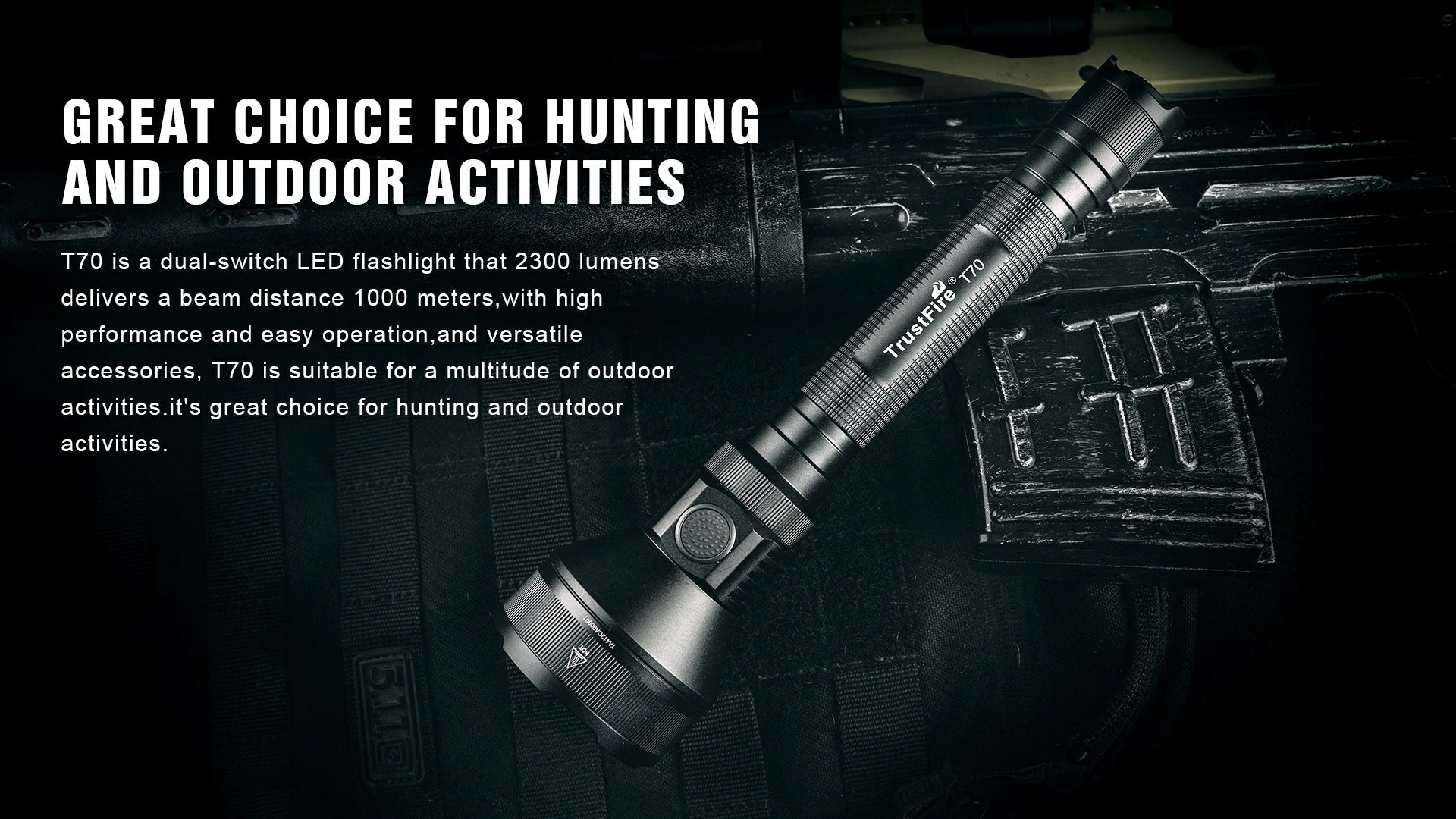 TrustFire T70 Hunting Flashlight 2300 lumens