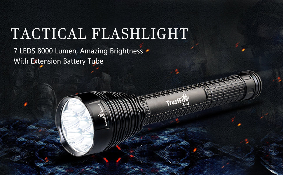 TrustFire TR-J18 Powerful Tactical  Flashlight 8000 Lumens