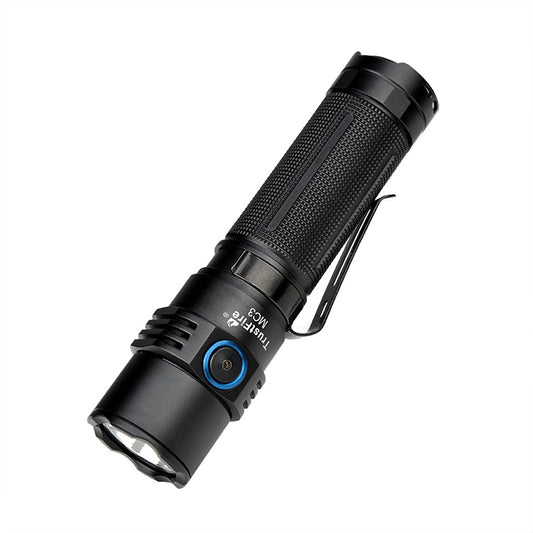 TrustFire MC18 Powerful Flashlight Fontal Max Output 1200 Lumens Distance  115m with Battery 1 x 18650 and Headband : : Tools & Home  Improvement