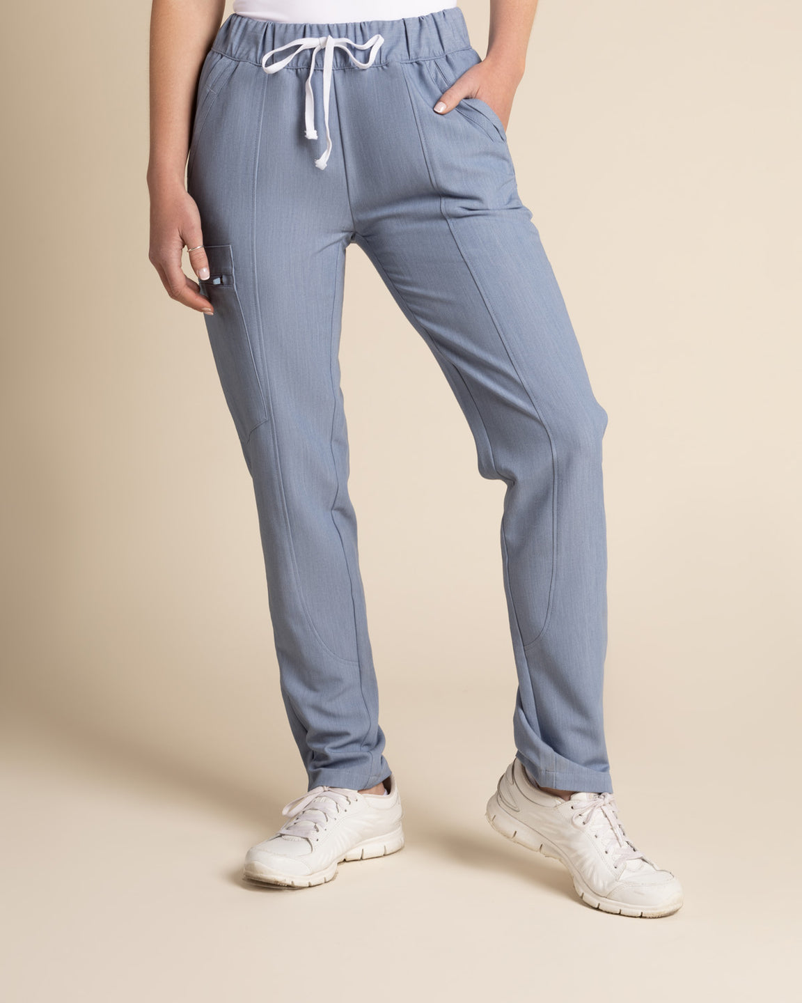 Pantalon Jogger. Cintura Ajustable - Light Grey Melange — ONLY