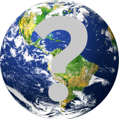 Image of the globe with a question mark superimposed