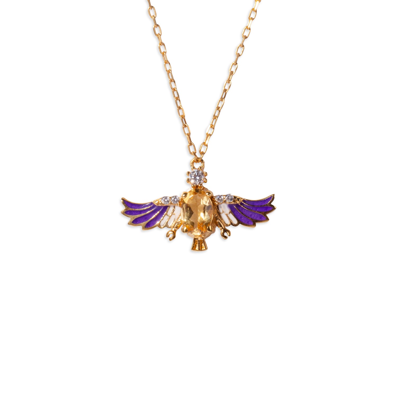 Phoenix Citrine 24K Gold Necklace - Gold Vermeil Necklace - Pretland | Spiritual Crystals & Jewelry