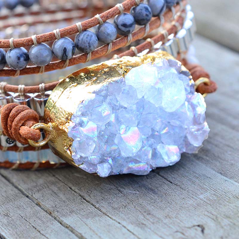 Serene Celestine Chakra Wrap Bracelet - Wrap Bracelets - Pretland | Spiritual Crystals & Jewelry