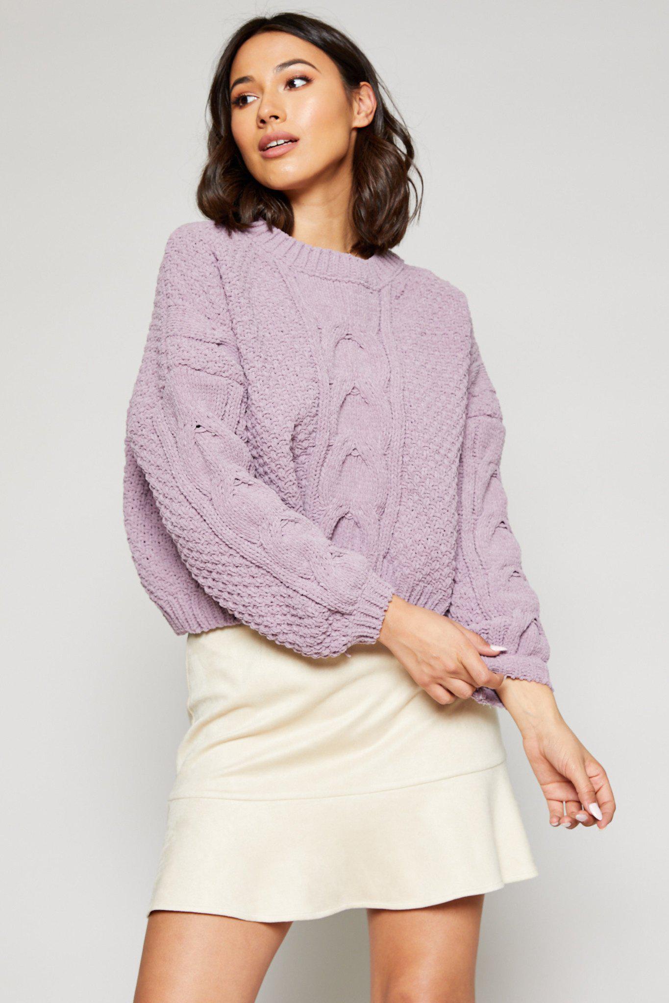 lilac cropped sweater